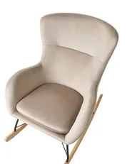 Schaukelsessel ELLAN Samtstoff Beige_822917
