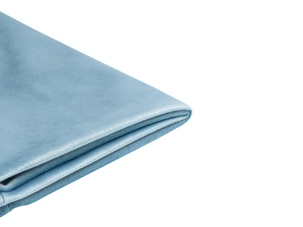 Bettrahmenbezug Samtstoff FITOU 90 x 200 cm Hellblau