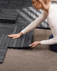 Terrassenfliesen ACCETTURA zertifiziertes Akazienholz Grau_957817