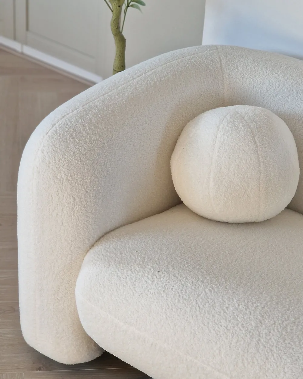 Sessel LEIREN Bouclé Weiß_967671