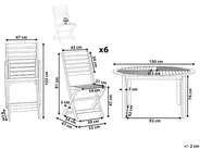 Gartenmöbel Set 6-Sitzer TOLVE Akazienholz Braun_807137