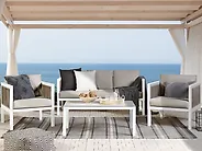 Lounge Set mit Tisch 5-Sitzer BORELLO Metall Weiß_1172225