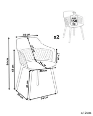 Set of 2 Dining Chairs ALMIRA Light Grey_861910