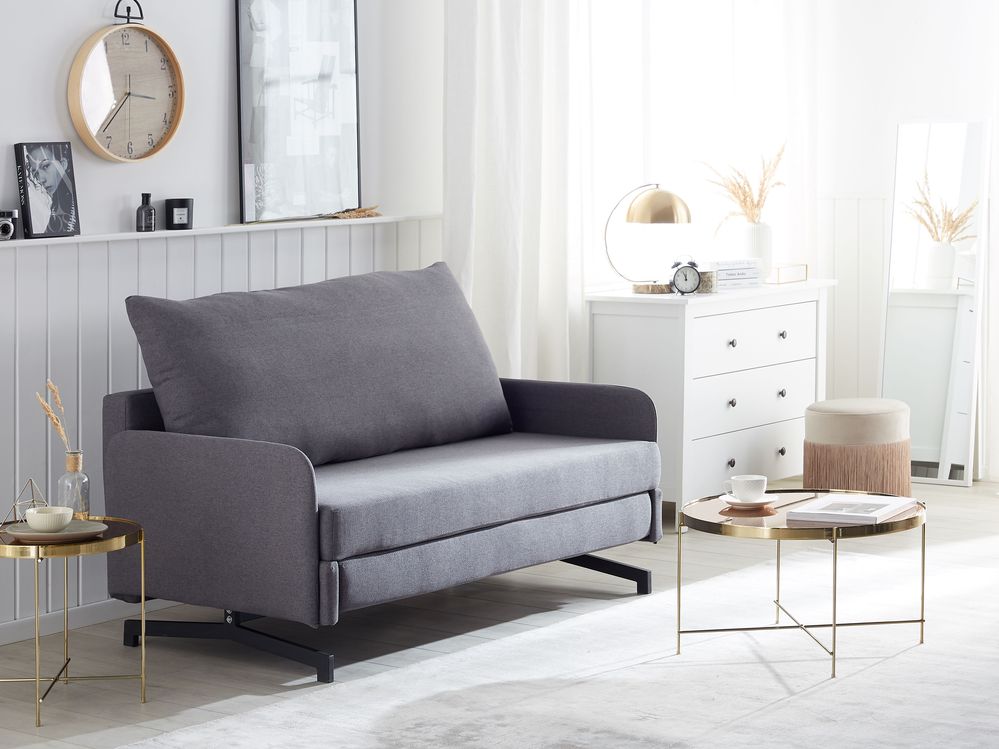 Kutijasta sofa dvosjed BELFAST Tkanina Sivi