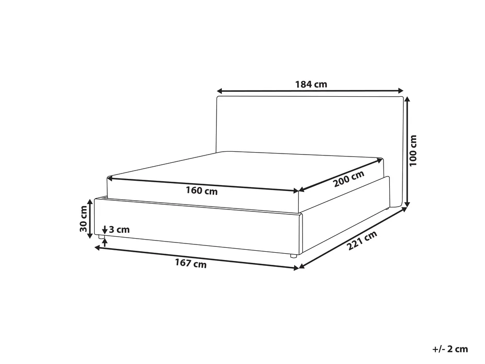 Bett mit Lattenrost Samtstoff LAVAUR 160 x 200 cm Cremeweiß_985289