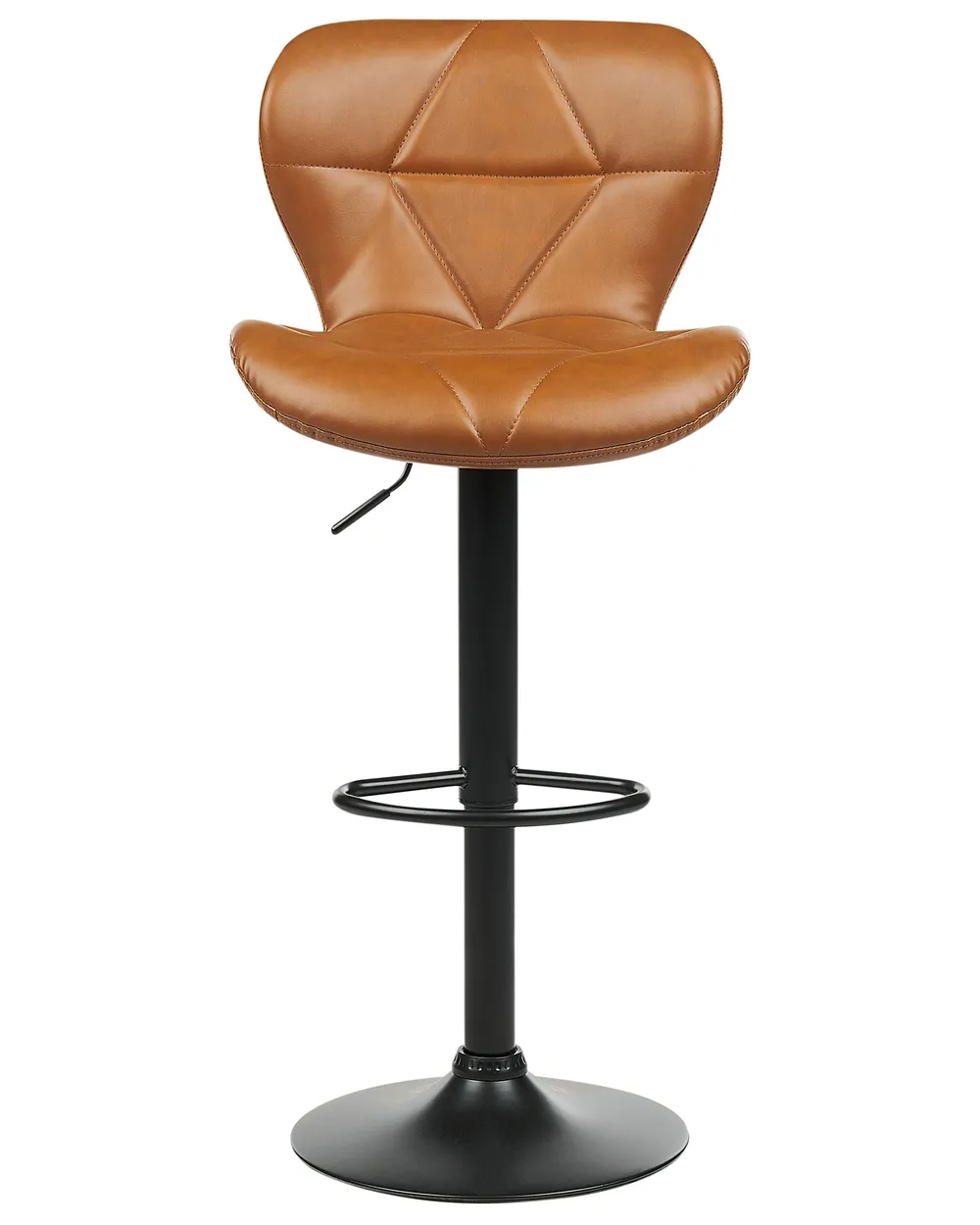 Set of 2 Bar Chairs VALETTA Swivel Faux Leather Golden Brown_894640
