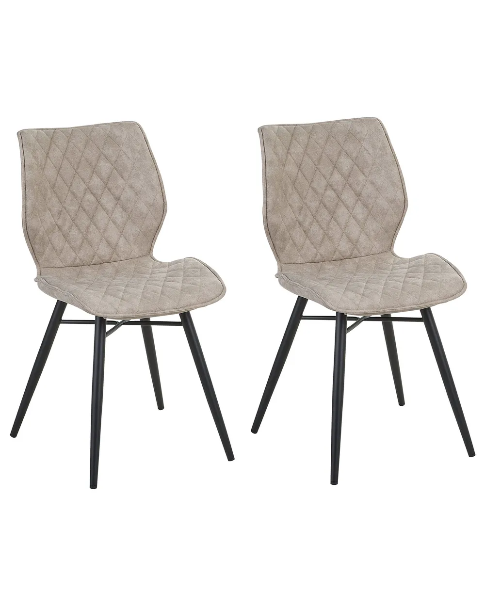 Esszimmerstuhl 2er Set LISLE Stoff Beige