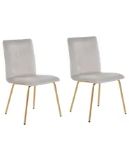 Set of 2 Dining Chairs RUBIO Velvet Grey_810415