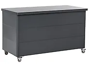 Aufbewahrungsbox KYMI 136 cm 55 cm Metall mit Rädern Dunkelgrau_1173670