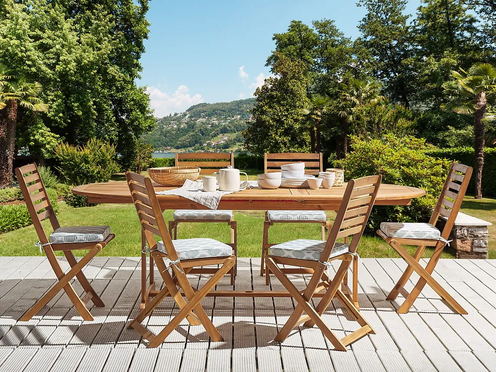 Gartenstuhlkissen 6er Set TOLVE 39 x 31 cm Mintgrün_1178588