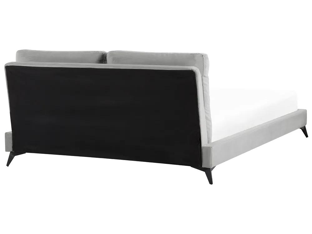 Krevet Samet MELLE 160 x 200 cm Sivi_829854