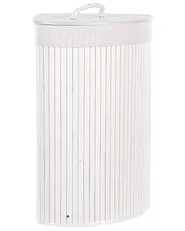 Laundry Basket MATARA Bamboo White 57 L_848995