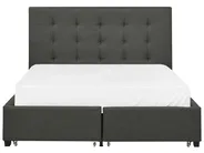 Bett mit Schubladen LA ROCHELLE Stoff Dunkelgrau 140 x 200 cm_904576
