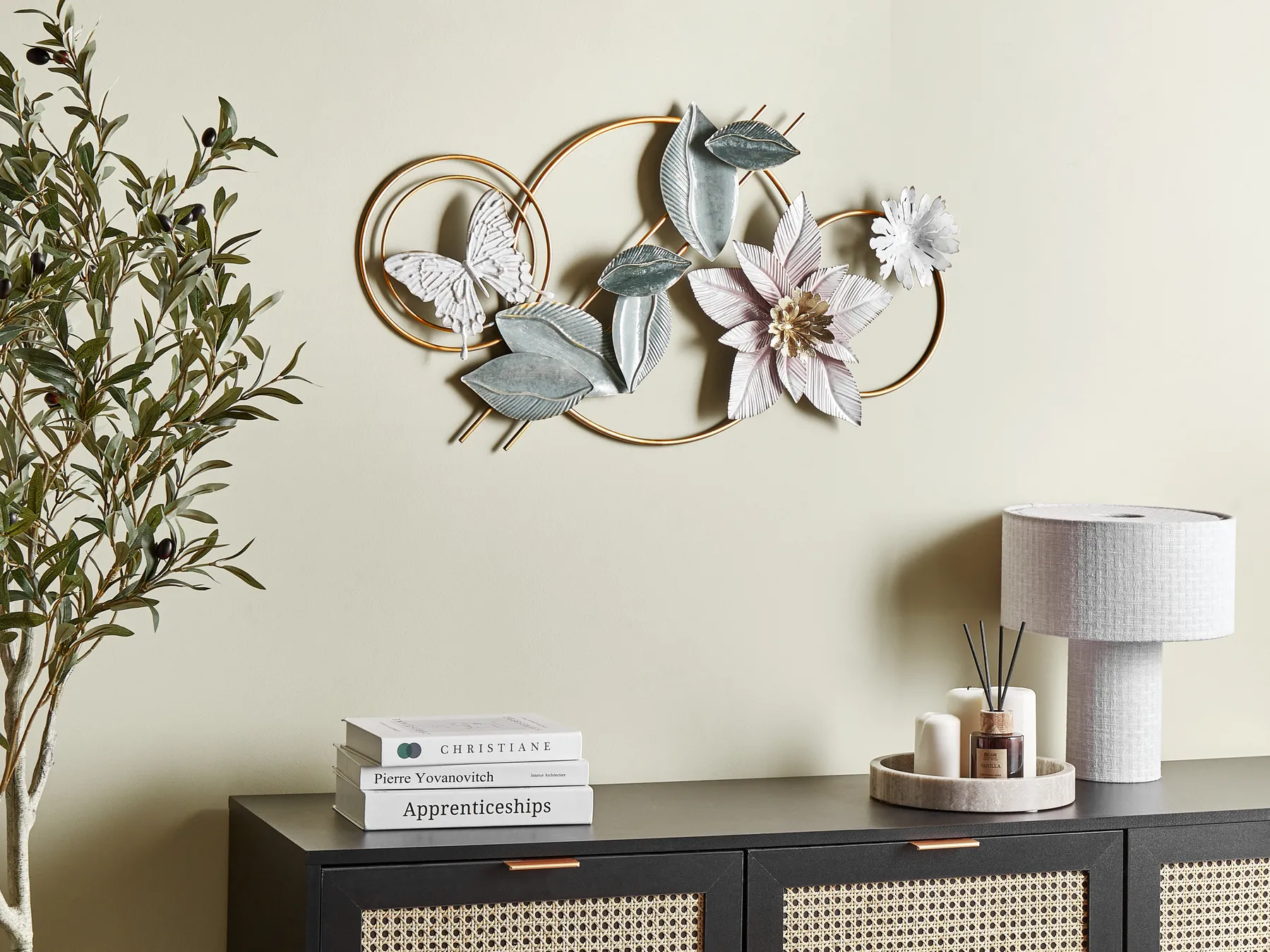 Wall Decor Flower THORIUM Metal 44 cm Multicolour_933888