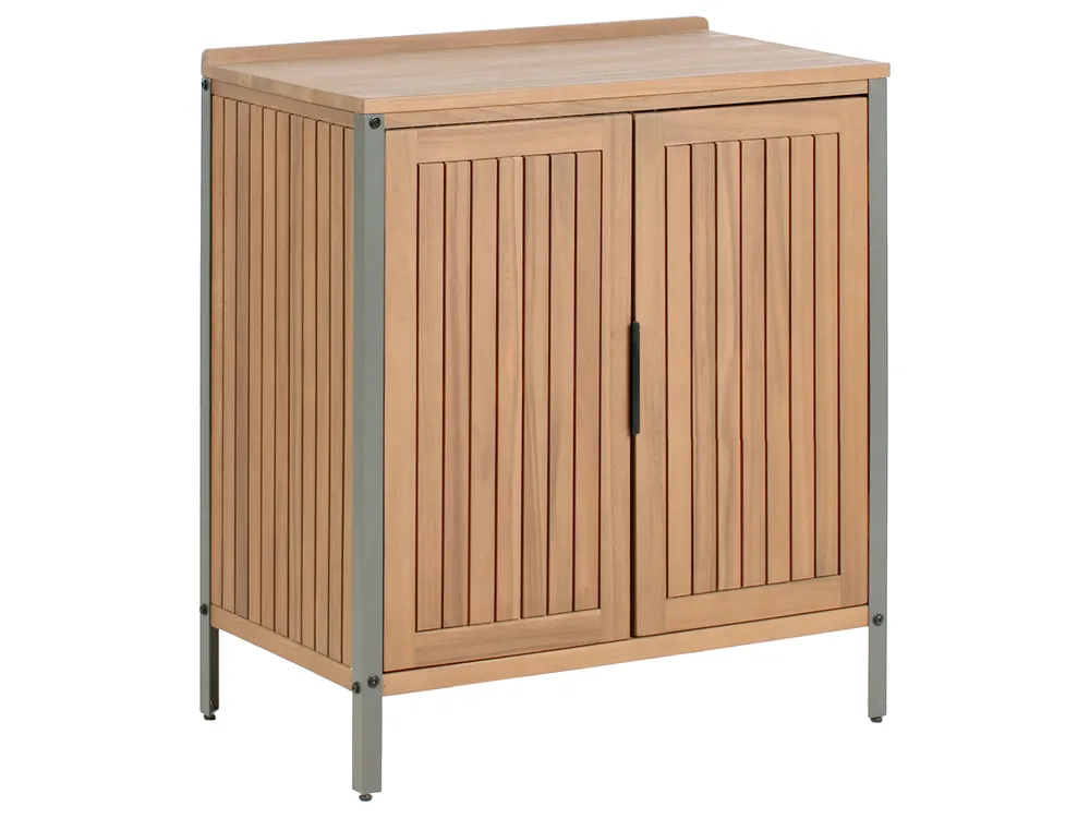 Outdoor-Küche 3er Set mit Spüle IVREA Braun / Schwarz zertifiziertes Akazienholz_988417