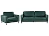 Sofa Set 4-Sitzer SAVALEN Samtstoff Dunkelgrün