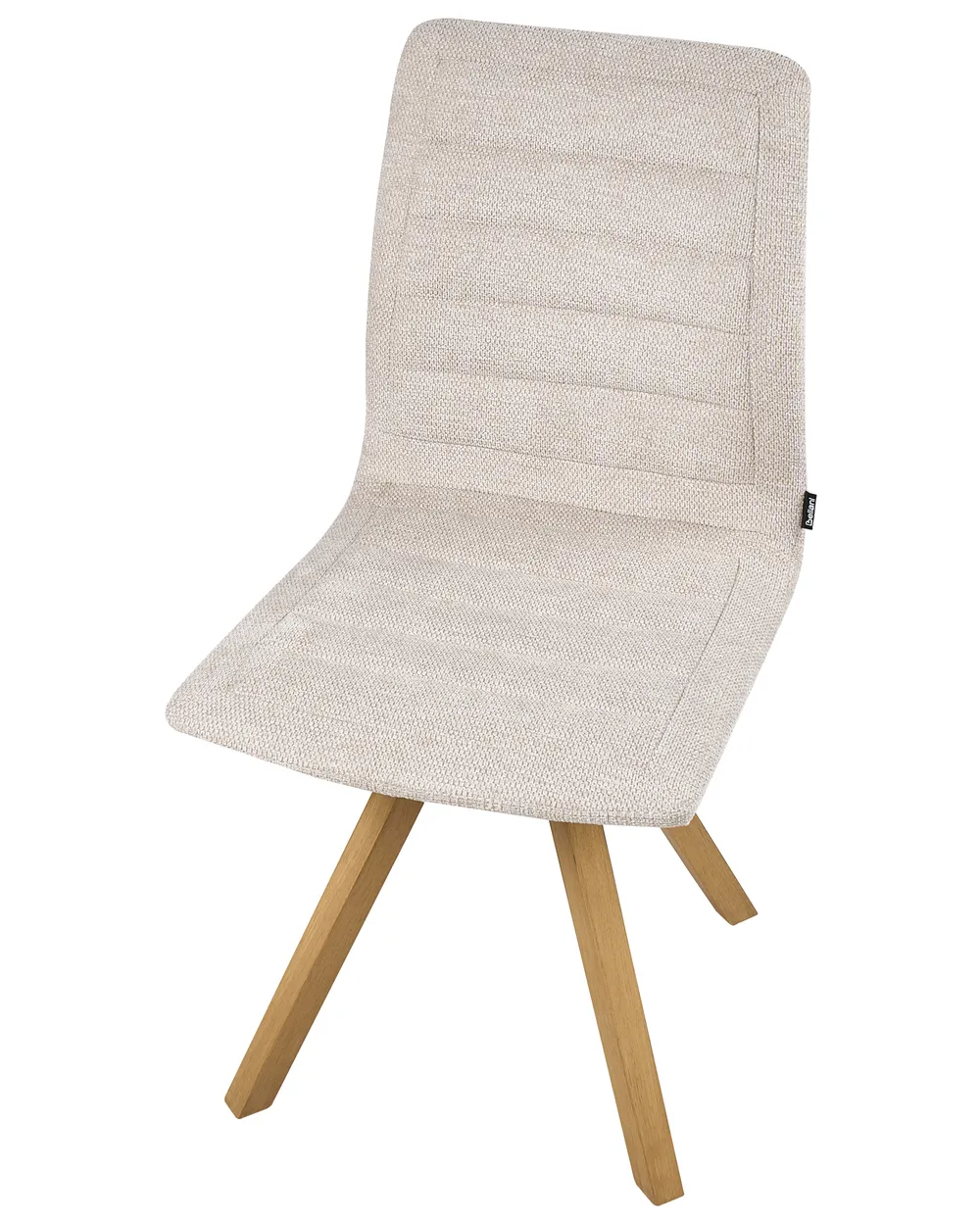 Set of 2 Dining Chairs Swivel ROX Fabric Light Beige_1038184