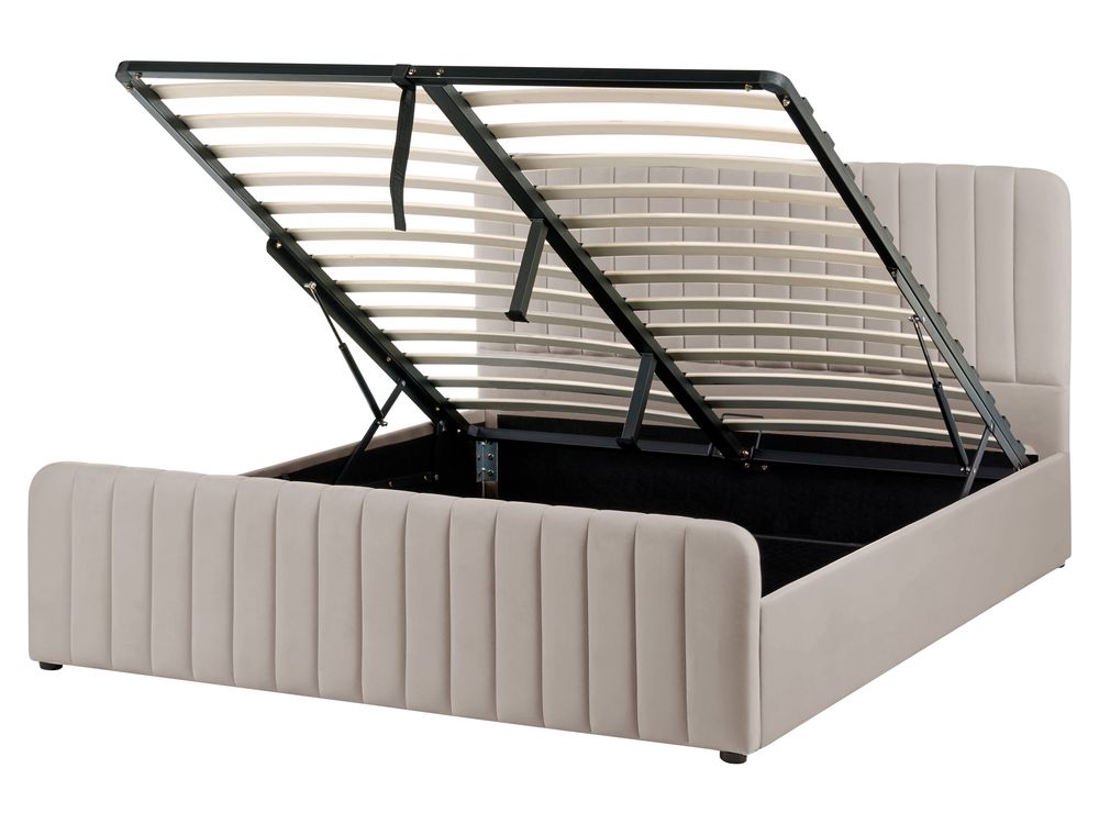 Bed met opbergruimte LUNAN Taupe 160 x 200 cm
