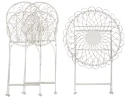 Bistro Set klappbar STIFFE Metall Weiß_856145