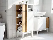 Bathroom Cabinet NUBES 52 cm Light Brown/ White_1182759