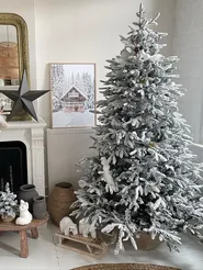 Artificial Snowy Christmas Tree BASSIE 210 cm White_836708