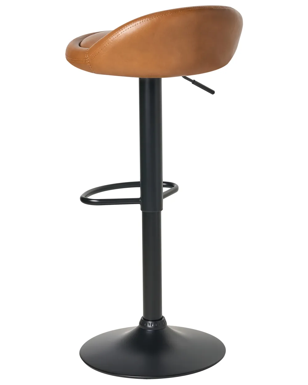 Set of 2 Bar Stools MEEDER Swivel Faux Leather Brown_1011355