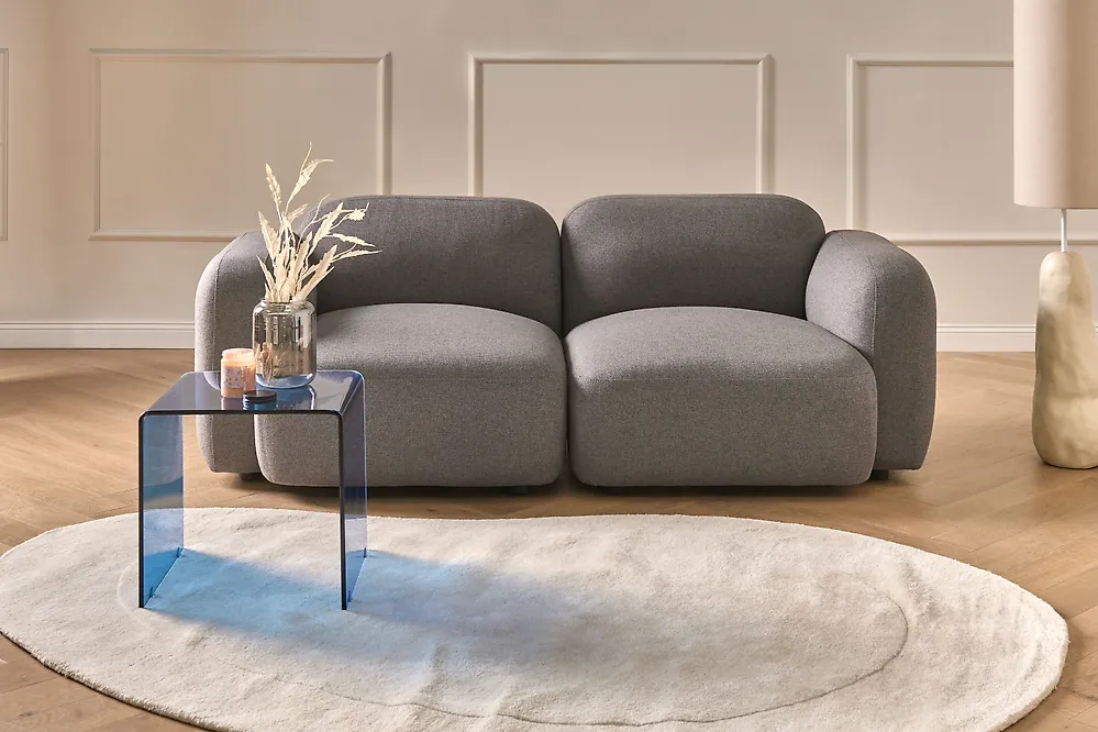 Sofa 3 Seater AFOSS Fabric Dark Grey_1175249