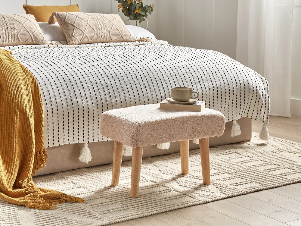 Hocker TAKOMA Bouclé Hellbeige