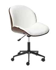 Schreibtischstuhl MENESHA Bouclé Weiß_962867