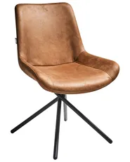 Set of 2 Dining Chairs HAILEY Faux Suede Golden Brown_963443