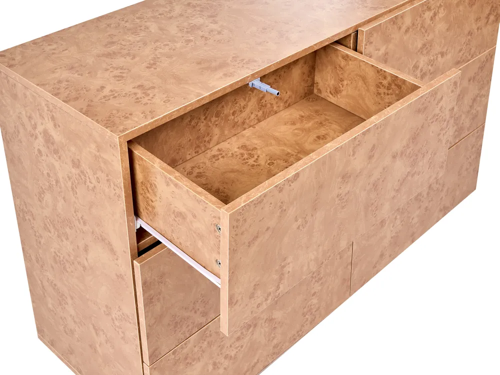 6 Drawer Chest WOODEND Burl Effect_1102441
