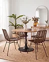 Esszimmerstuhl 2er Set DILLEY Rattan Braun