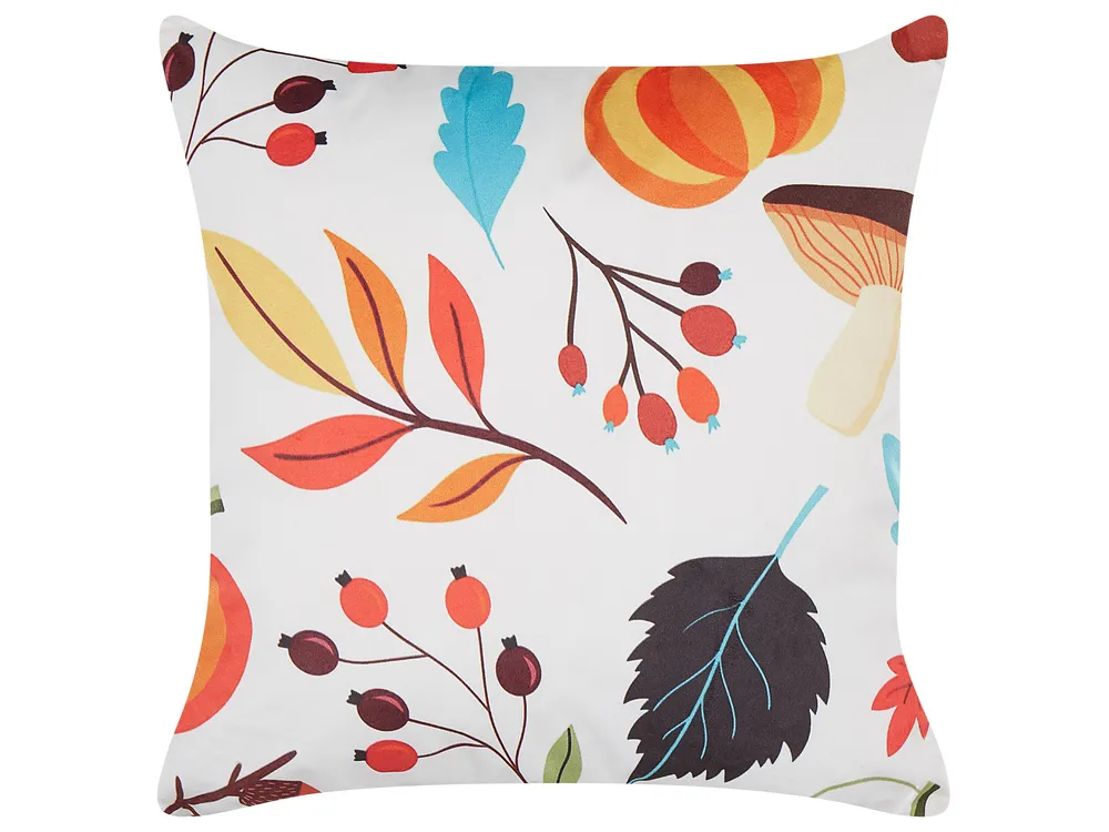 Dekokissen 2er Set VISCARIA 45 x 45 cm Samtstoff Bunt Pflanzenmuster_835147