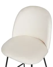 Set of 2 Bar Chairs ARCOLA Velvet Off-White_902378