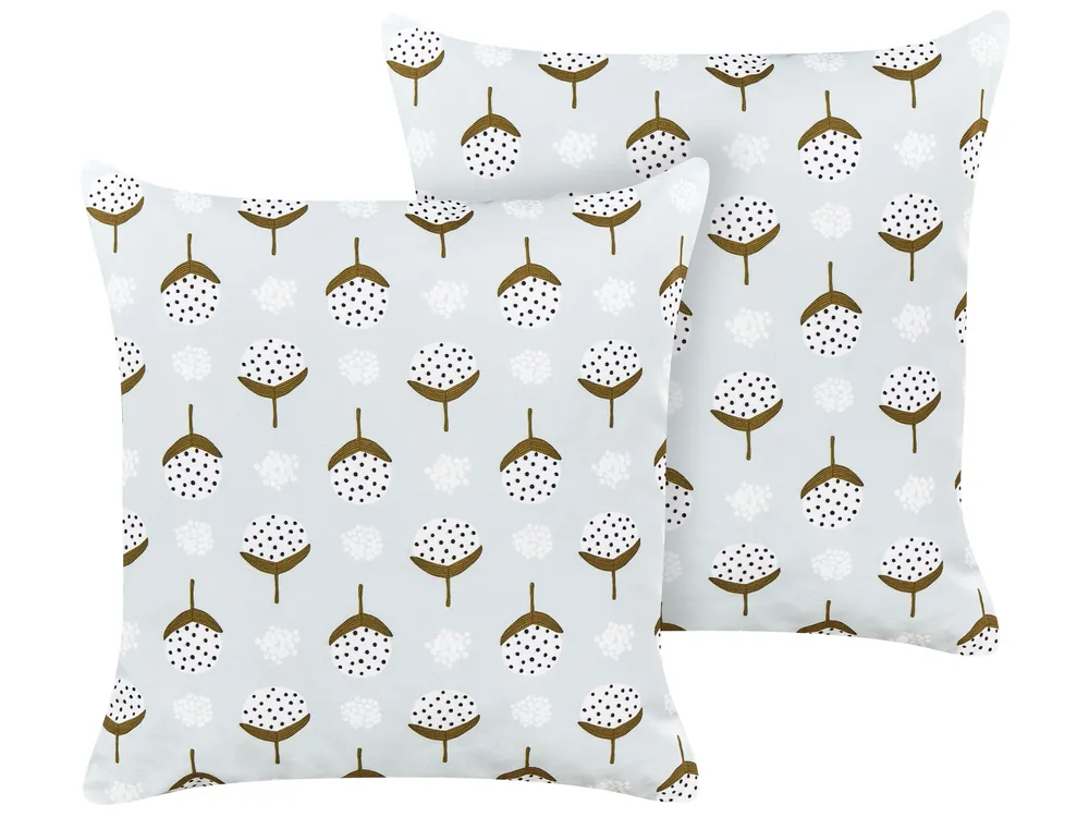 Gartenkissen 2er Set CUNEO Geometrisches Muster 45 x 45 cm Grün