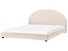 Bett mit Lattenrost Stoff VAUCLUSE 180 x 200 cm Hellbeige