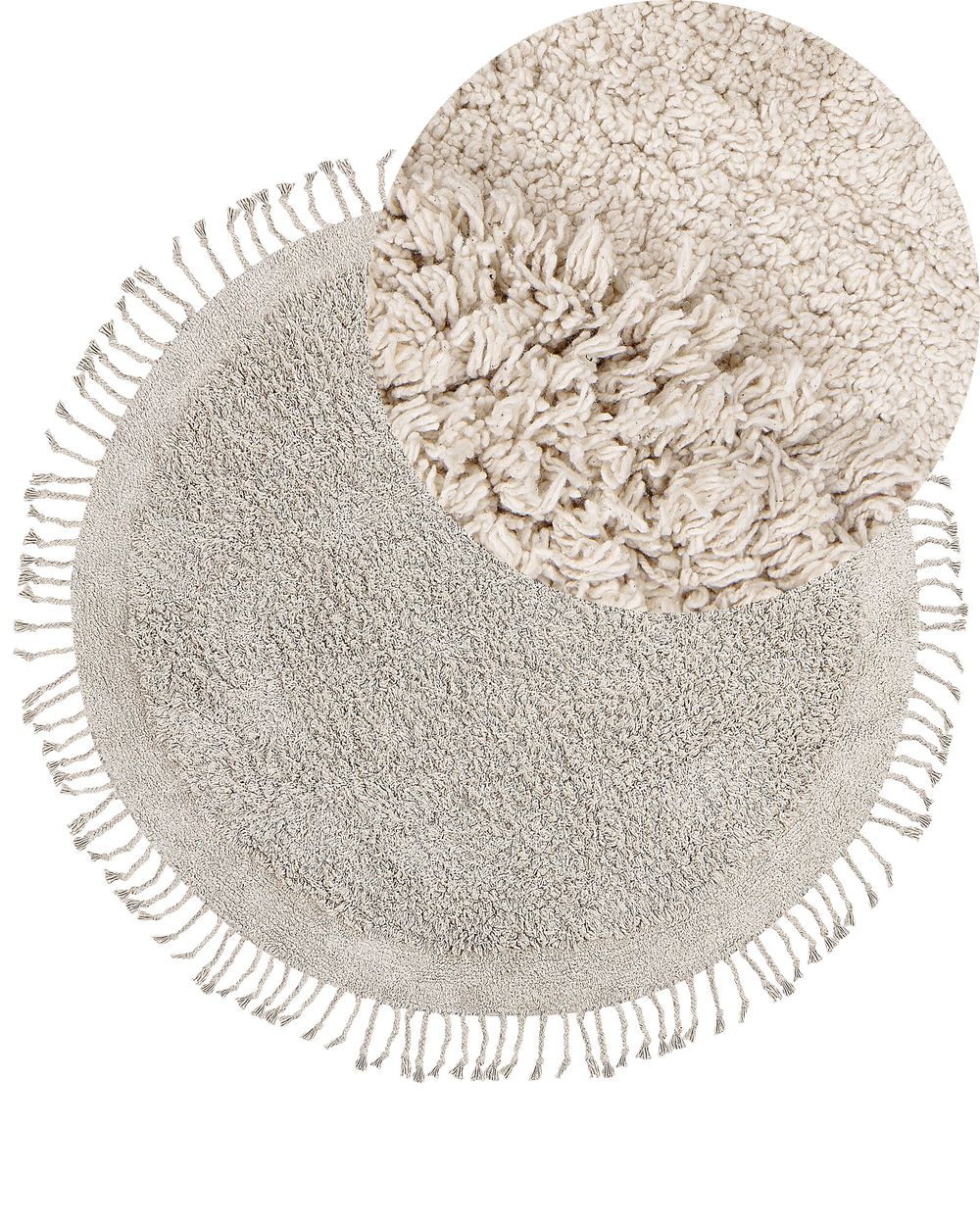 Rug BITLIS Light Beige ø 140 cm Cotton