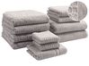 Set of 11 Towels ATAI Cotton Light Grey