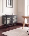 Glass Display Sideboard DEVON 77 cm Metal Black