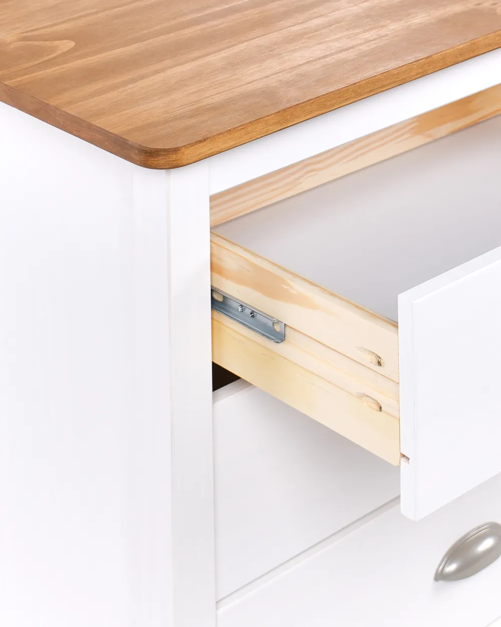 2 Drawer Bedside Table SHILLINGTON Pine Wood Brown/ White_966319