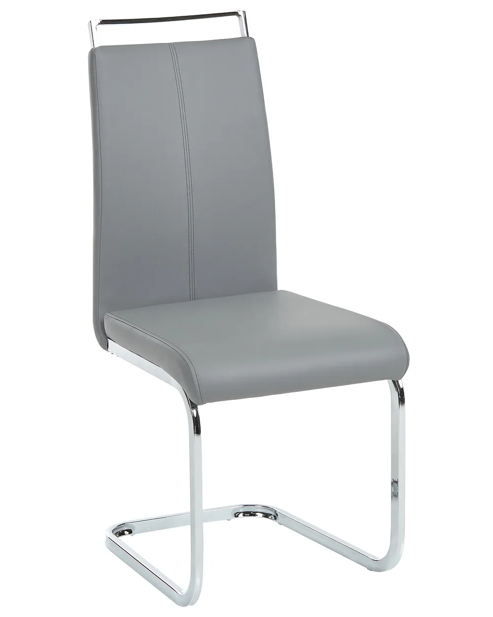 Set of 2 Dining Chairs GREEDIN Faux Leather Grey_1156897