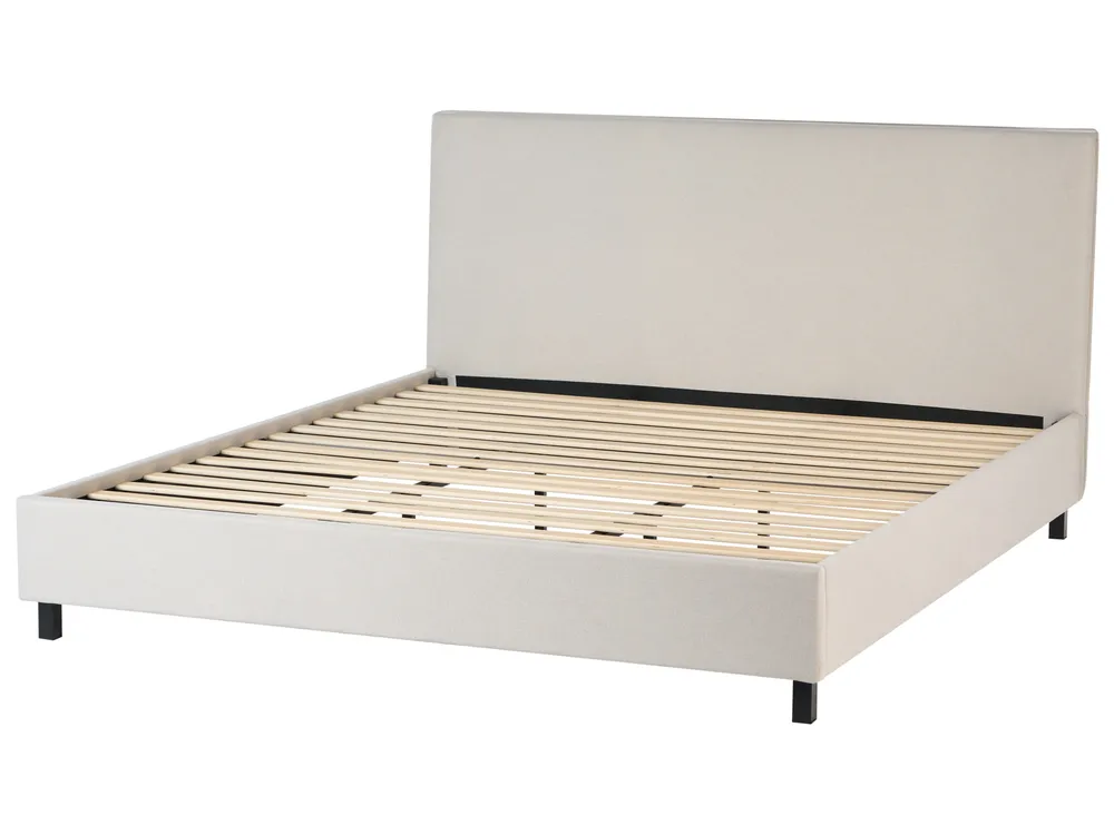 Bett mit Lattenrost Stoff SENNEZ 180 x 200 cm Beige_714099