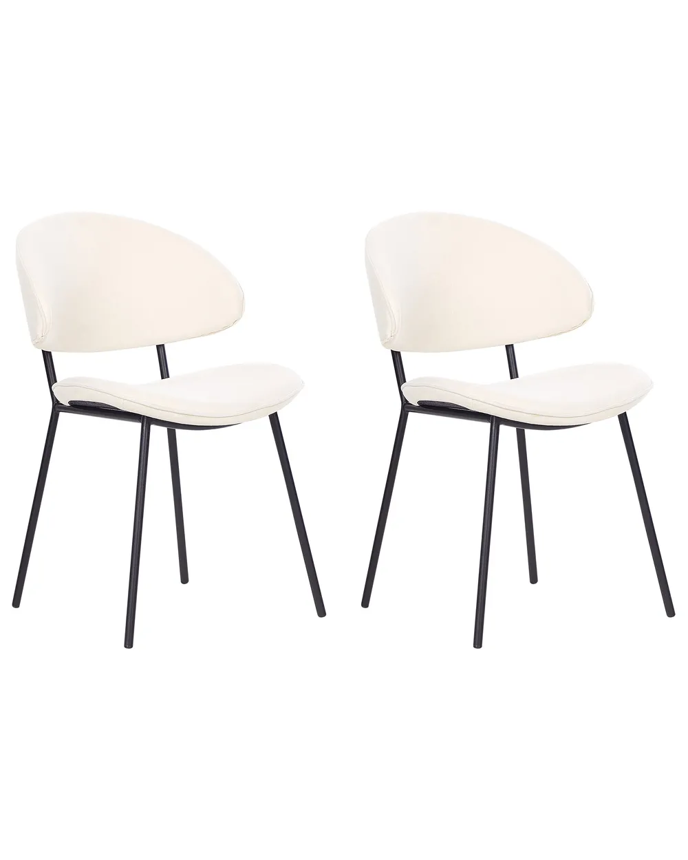 Esszimmerstuhl 2er Set KIANA Stoff Hellbeige