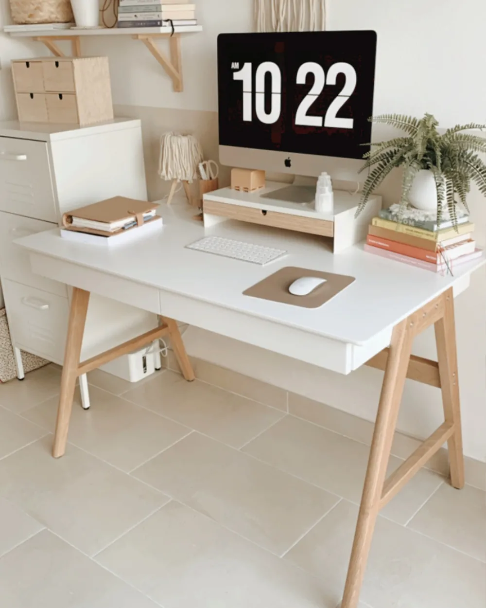 Home Office Desk SHESLAY 120 cm 70 cm with Drawers White_851534