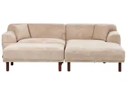 Ecksofa 3-Sitzer HOLT mit Ottomane Stoff Beige linksseitig_960631