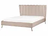 Bett mit Lattenrost Samtstoff MIRIBEL 160 x 200 cm Taupe