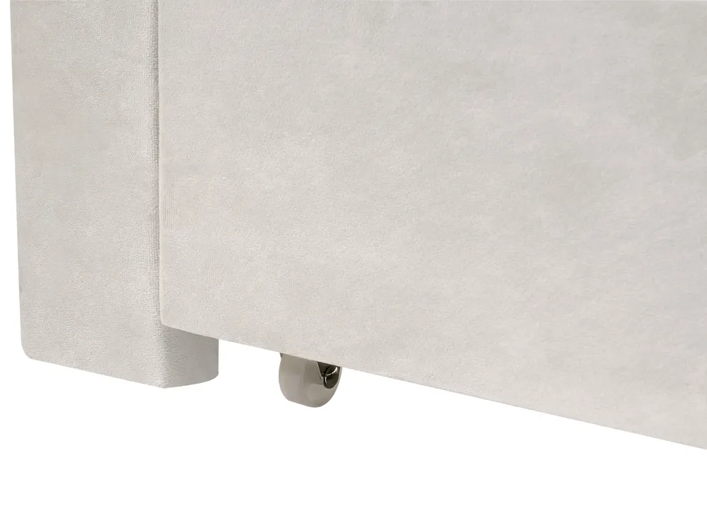 Krevet s ladicama LONZAC Samet Krem bijela 140 x 200 cm_1014774