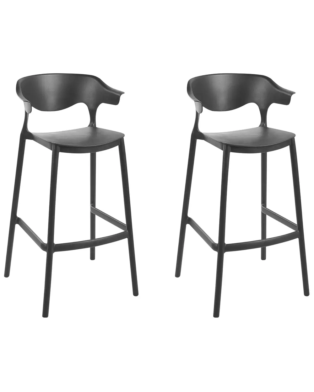 Garten-Barhocker 2er Set GUBBIO Schwarz