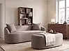 Sofa AMAL with Ottoman Fabric Taupe