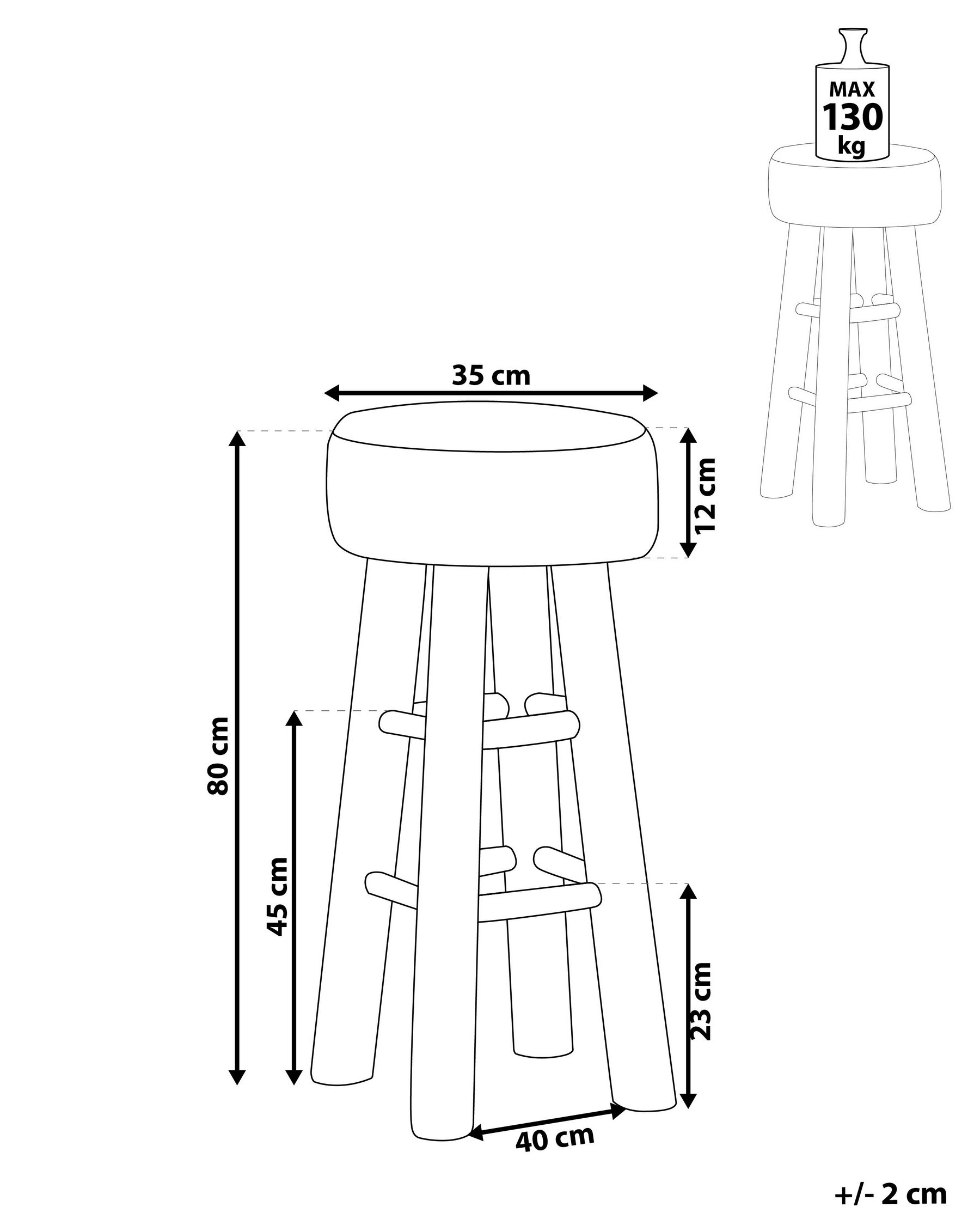 Bar Chair WALTON Leather Brown_773095